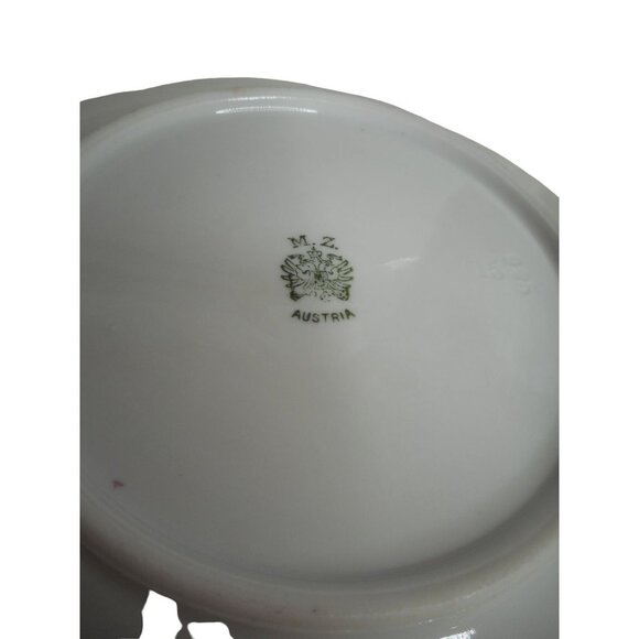 3 Moritz Zdekauer M Z Austria China Dessert Plates Gold Pink Roses 1884-1909 - Picture 3 of 4